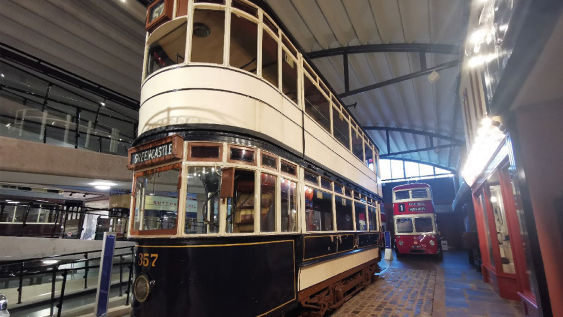 Black and White Belfast Corporation Tram