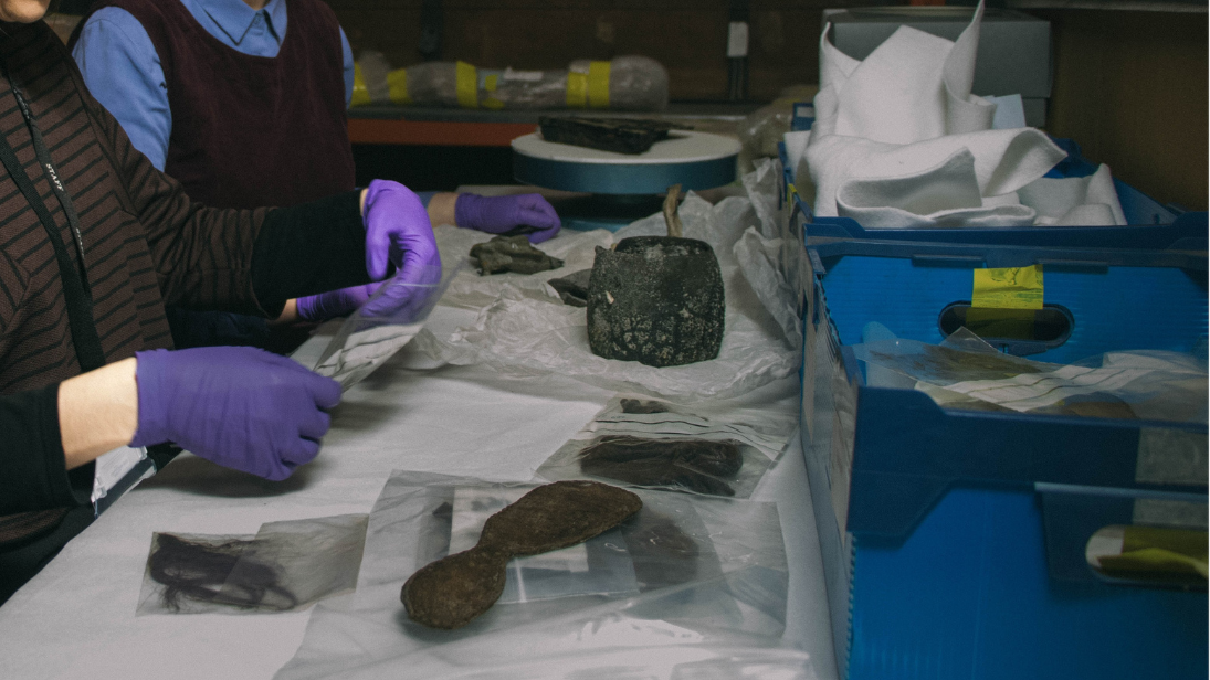 A team working on the armada collections at ulster museum 