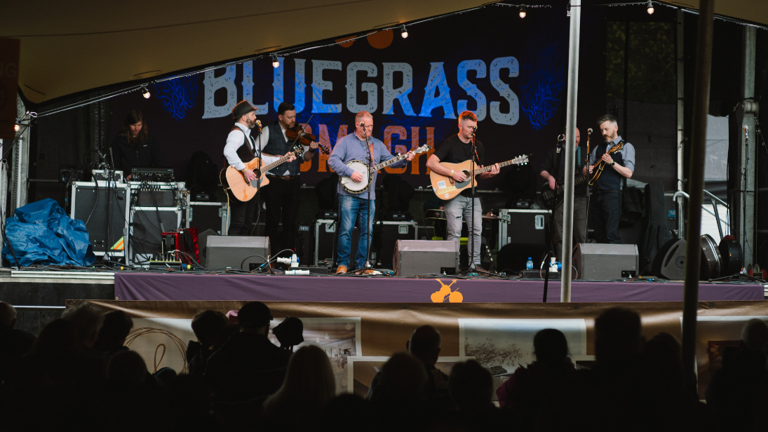 Bluegrass Omagh 2024 bands playing on stage