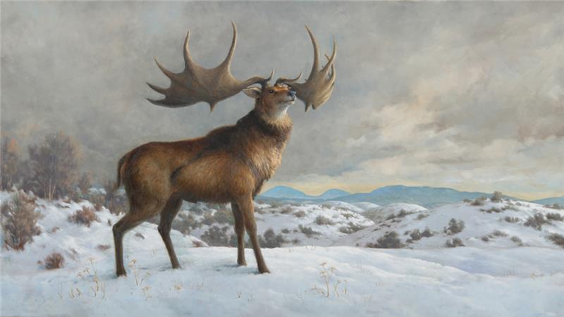 A painting of a great deer