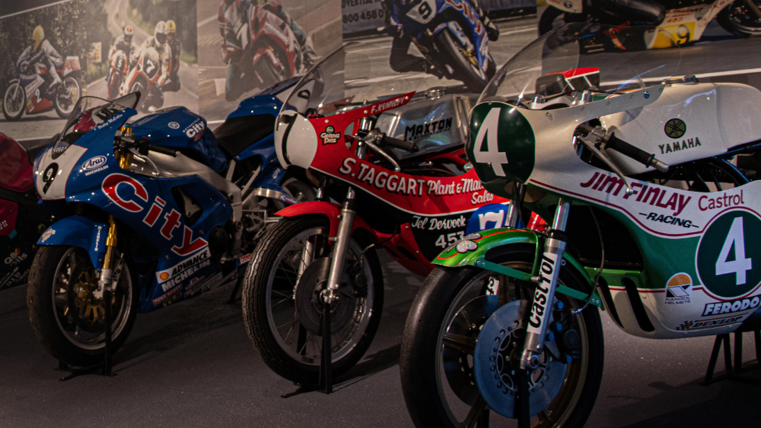 Bikes in the Driven Gallery at the Ulster Transport Museum