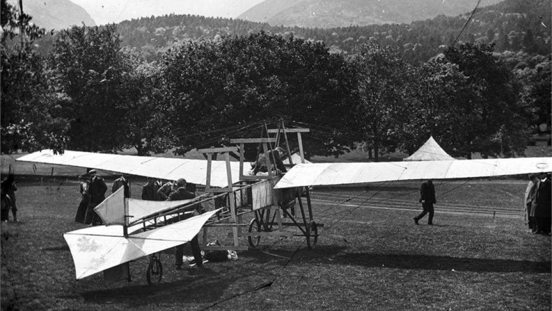 Harry Ferguson's aeroplane at Newcastle, Co. Down