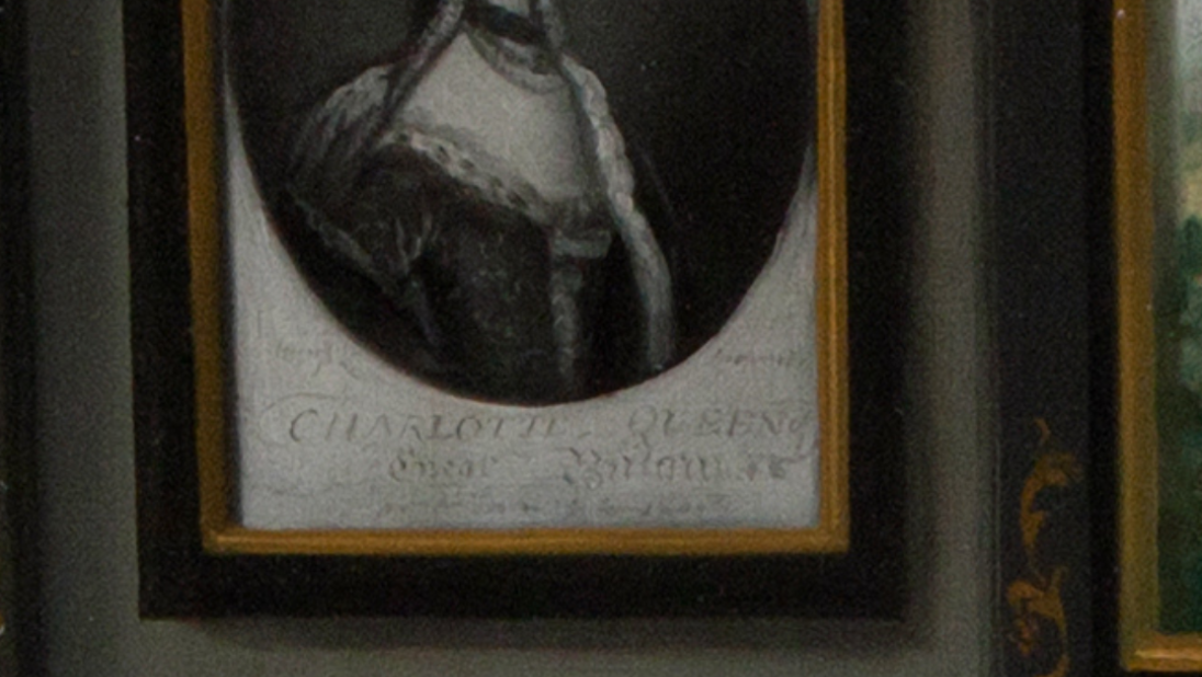The Bateson Children Painting, close up of Queen Charlotte