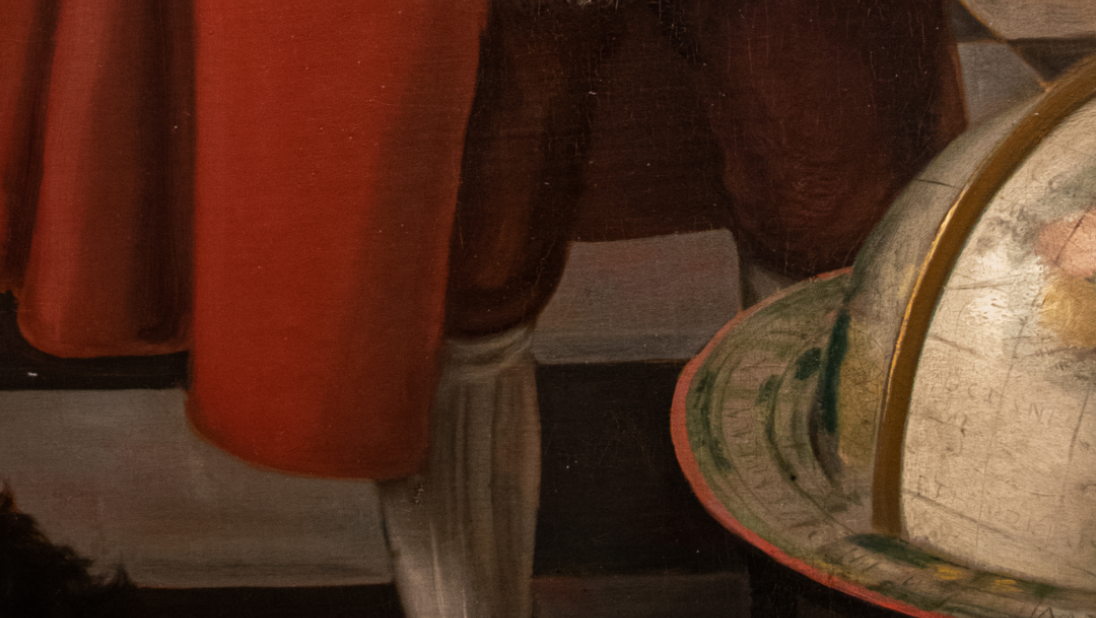 The Bateson Children Painting, close up of globe