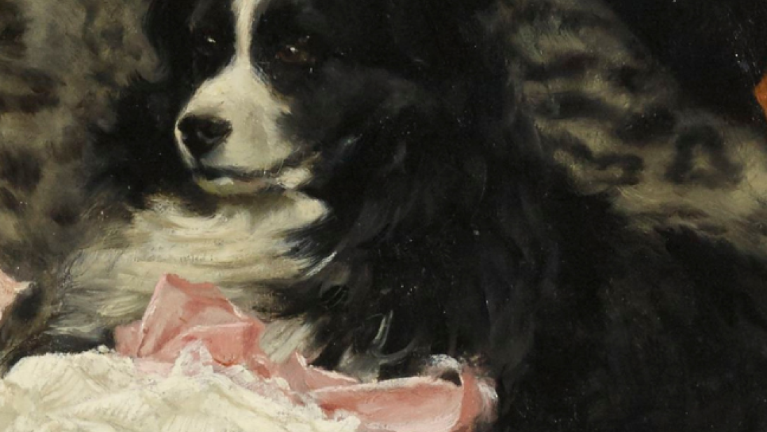 Close up of dog, James Tissot, Quiet