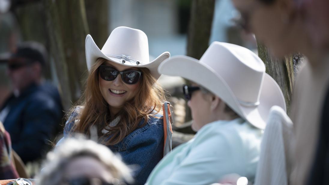 Two women in cowboy hats