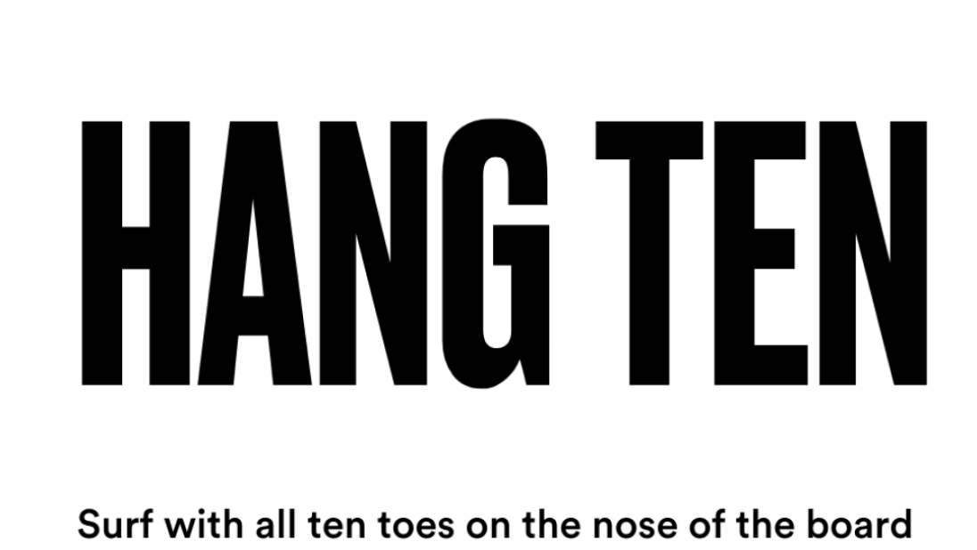 hang ten surfing slang