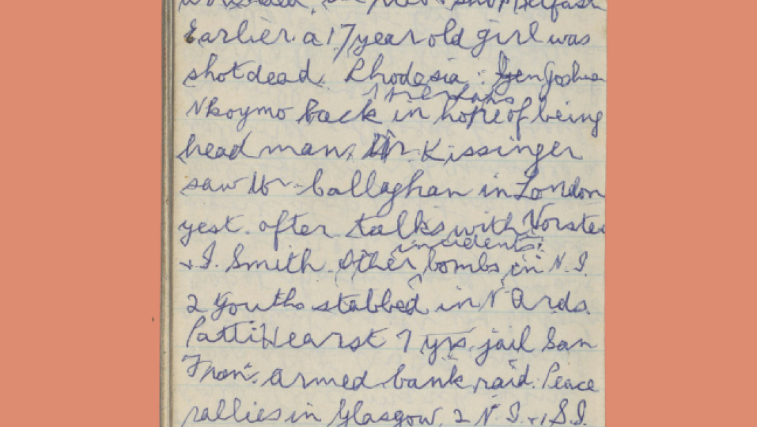 Scan of a diary entry by Lily Wright