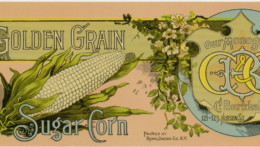Can of corn label