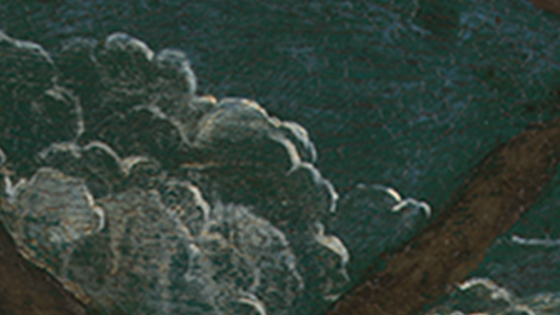 Silvery clouds, detail from The Nativity by Baldassare Peruzzi