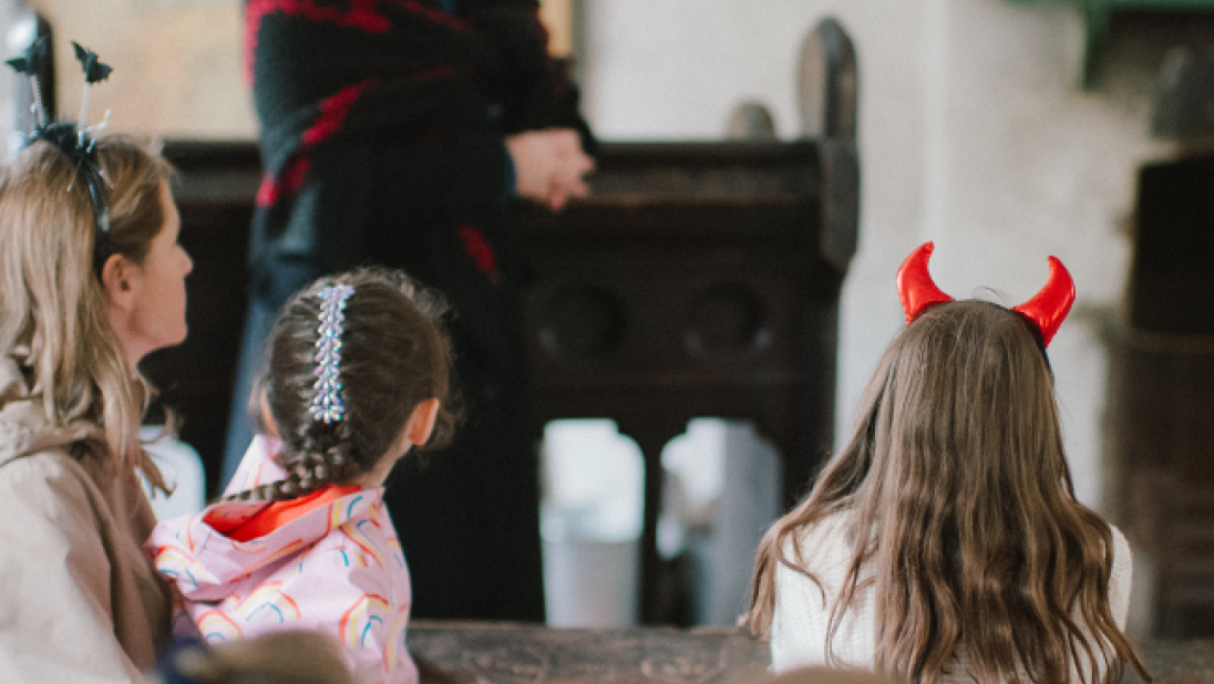 Kids dressed up for Halloween 