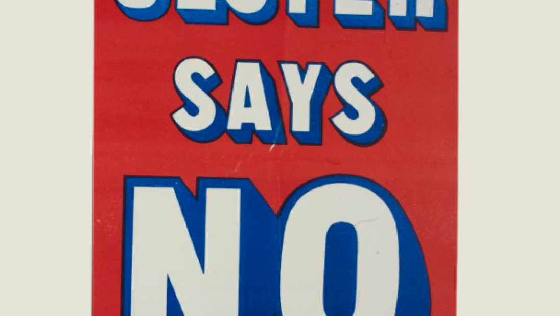 Red white and blue 'Ulster Says NO' poster