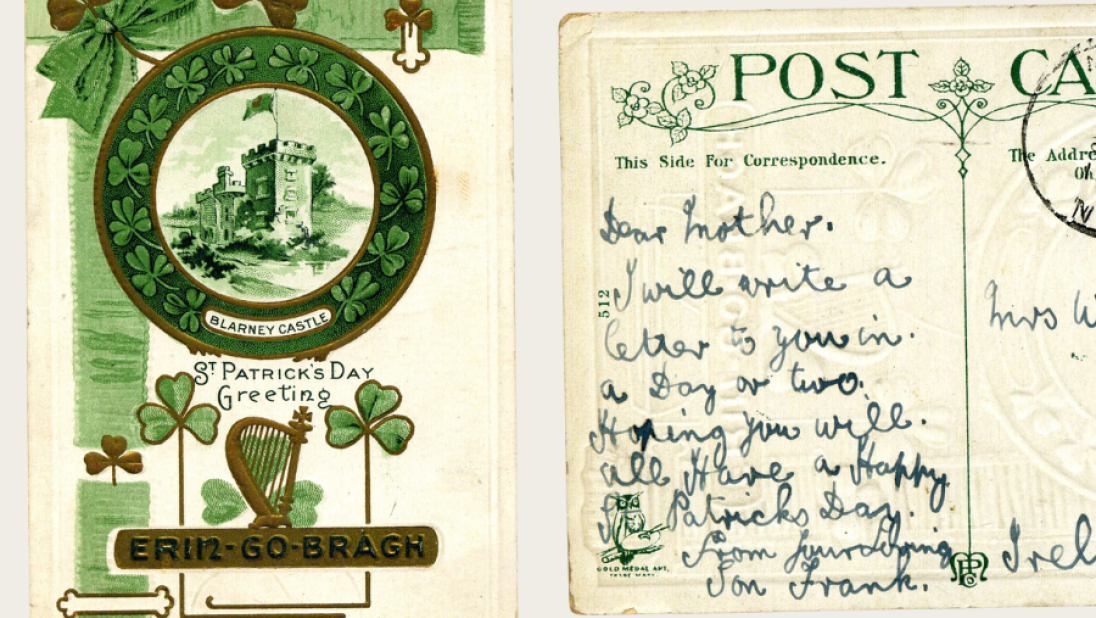 A St Patrick's day postcard. 