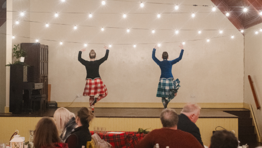 Two Scottish Dancers at Burns Night Supper at Ulster Folk Museum