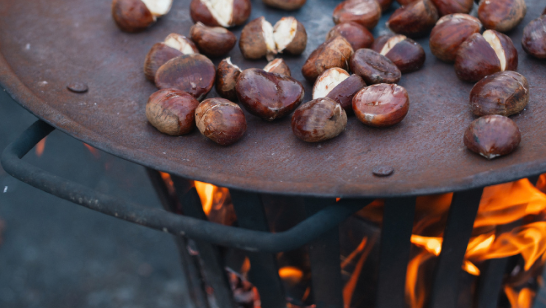 Chestnuts roasting on the open fire