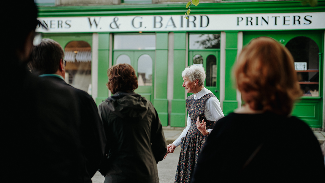 Tour group at the Ulster Folk Museum