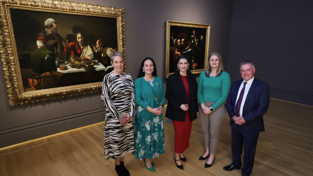 L-R: Kathryn Thomson, Chief Executive of National Museums NI; Minister Catherine Martin TD – Department for Tourism, Culture, Arts, Gaeltacht, Sport and Media; deputy First Minister, Emma Little-Pengelly MLA; Junior Minister, Aisling Reilly MLA; and Gordon Milligan OBE, Chair of National Museums NI
