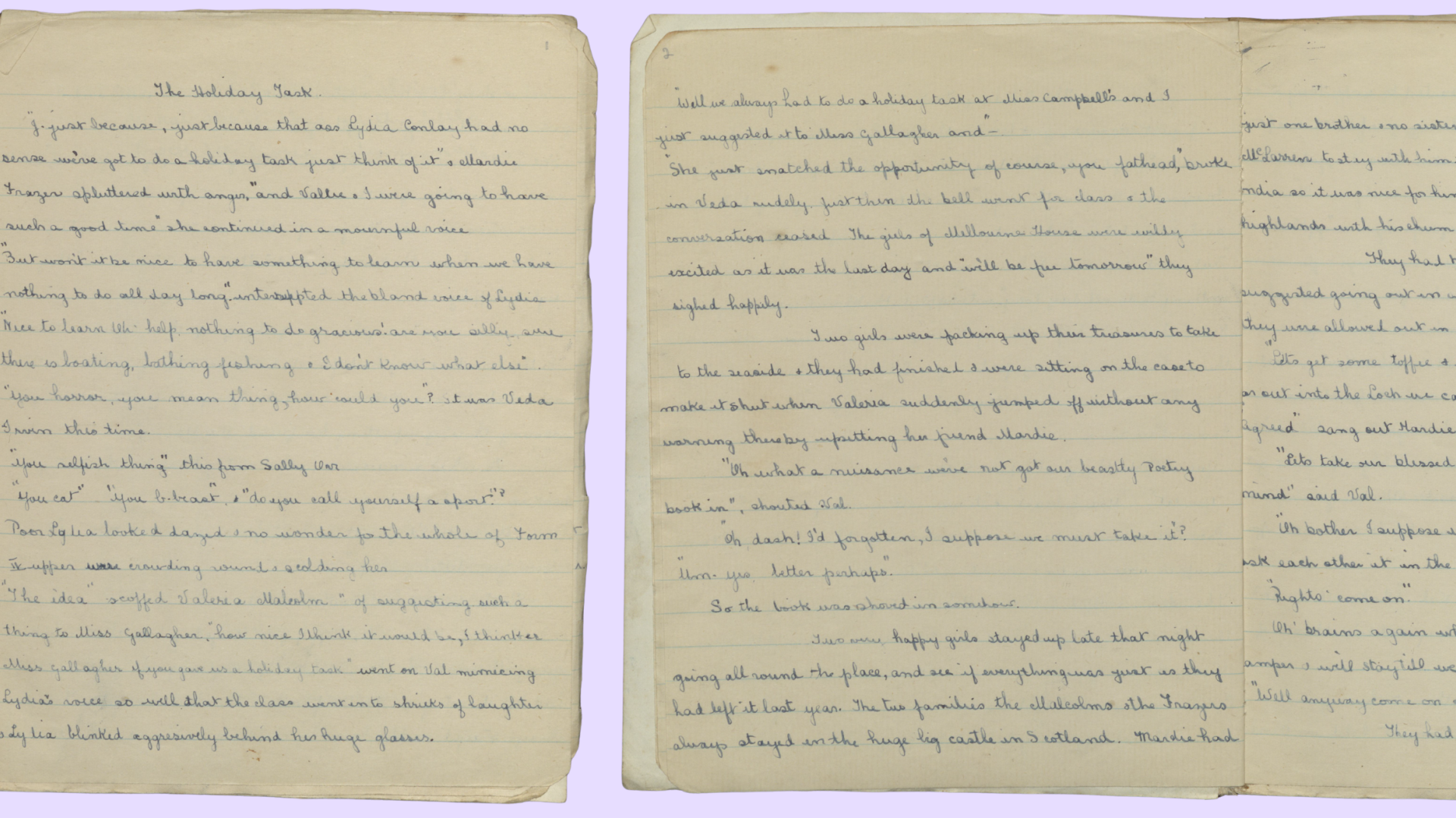 A handwritten story in a magazine. See below for transcript.