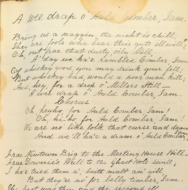 A wee drap o'Auld Comber, Tam - Scanned letter in Ulster Dialect