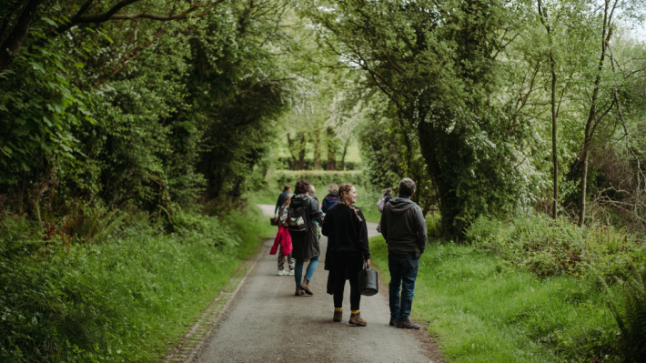 People walking in the country site at ulster folk museum