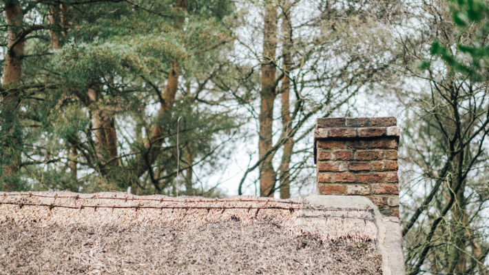 A roof and chimney at the folk park