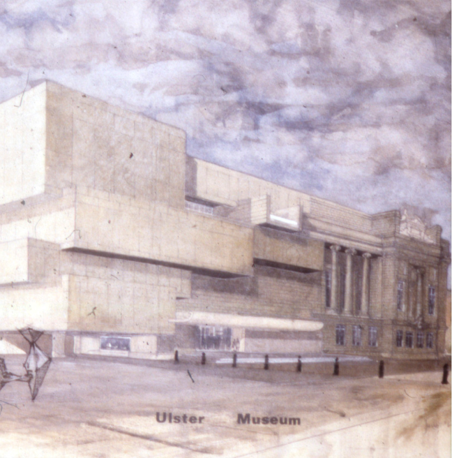 An architect's drawing of the Ulster Museum's new wing.