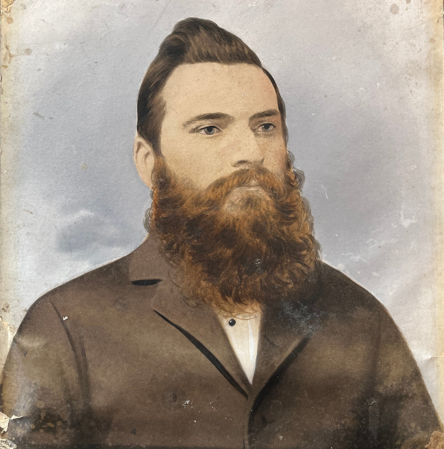 Photo of Huddleston’s portrait taken at the Moneyreagh Non-Subscribing Presbyterian Church