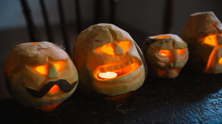 Halloween carved turnips at Ulster Folk Museum