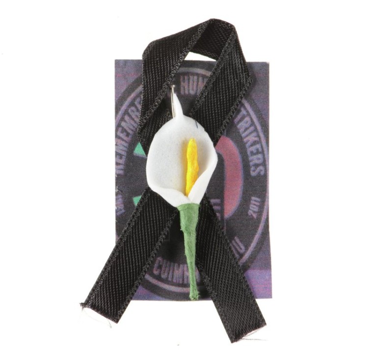 Black Ribbon and Lily Badge