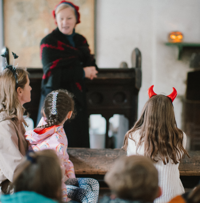 Kids dressed up for Halloween 