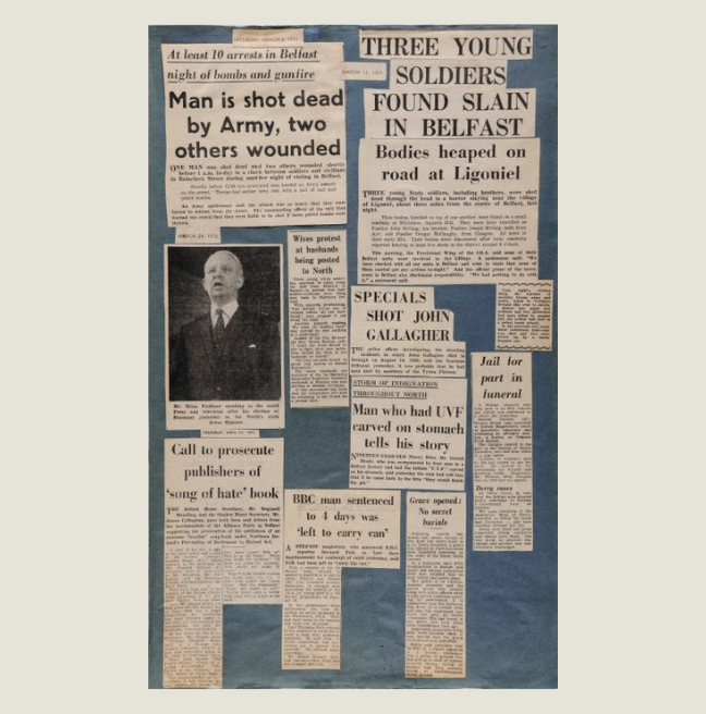 Scrapbook with newspaper clippings 