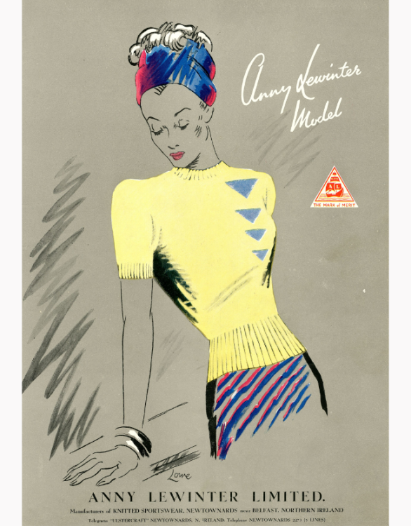 A fashion illustration of a woman in a yellow jumper.