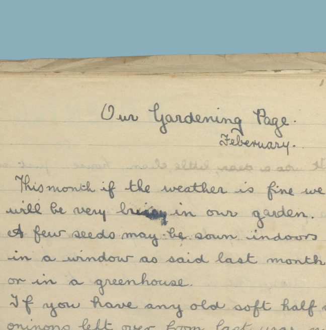 A close up of text on gardening, including information about readying seeds for future planting.