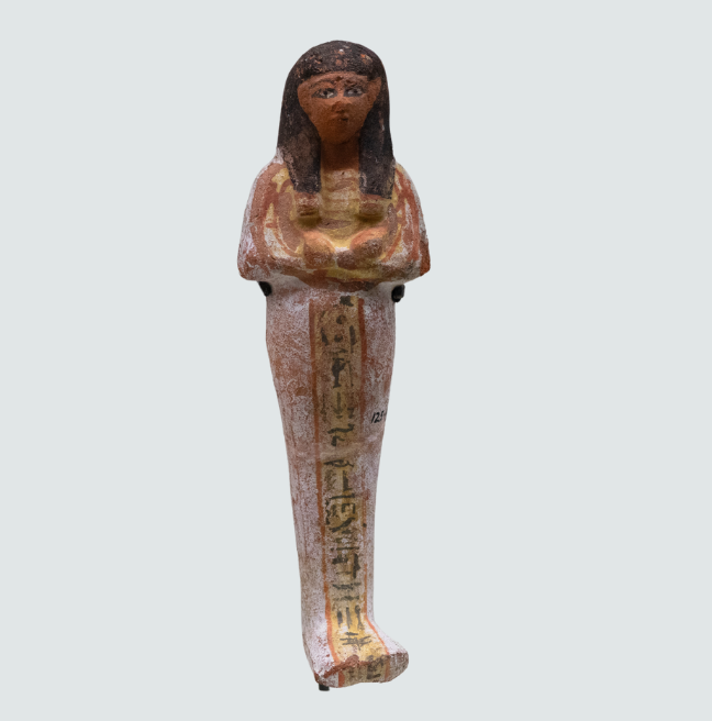 A small Egyptian figurine.