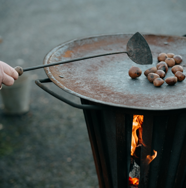 chestnuts roasted on a fire 