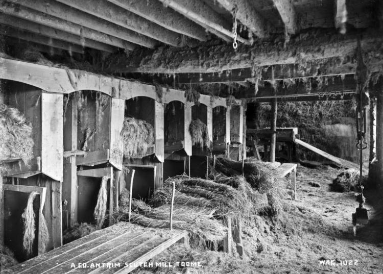 an interior shot of a scutch mill