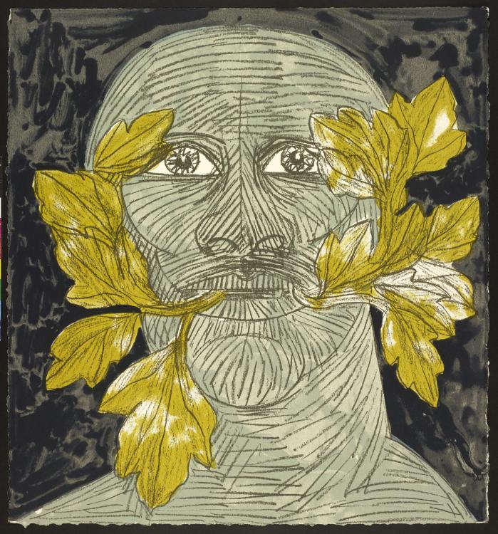 Green Man (black) (1992) Elisabeth Frink (1930-1993) screenprint, unsigned and uneditioned  printed at Curwen Chilford Prints (Kip Gresham 1921-2024) BELUM.U2020.2.16