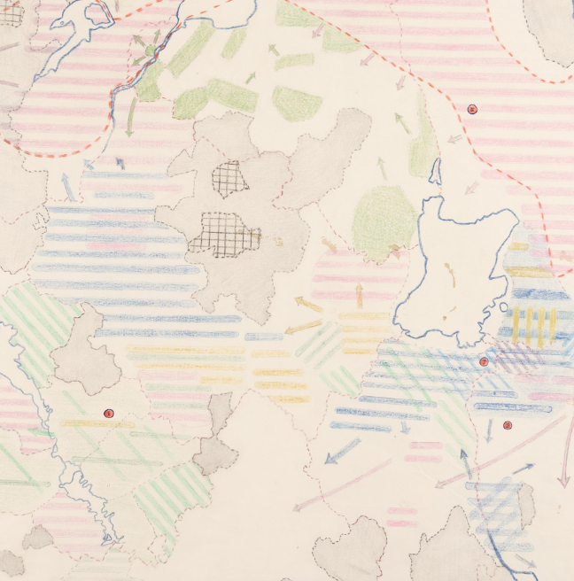A detail image of a map showing Lough Neagh.