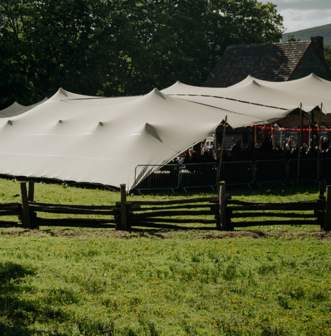 A stretch tent at the folk park 