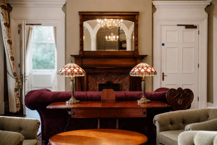 Fireplace in Foyer Cultra Manor