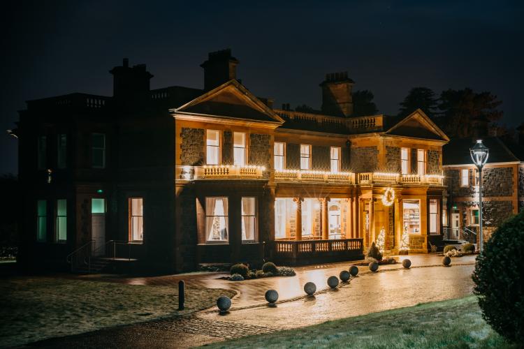 Cultra Manor at Night Christmas