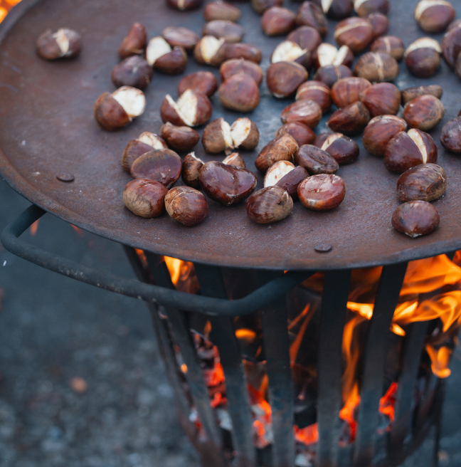Chestnuts roasting on the open fire