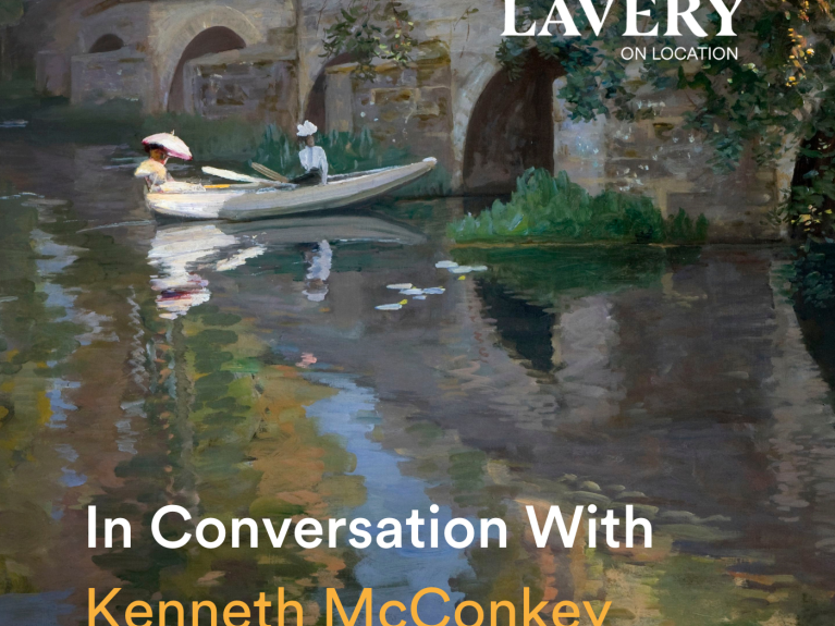 A cover for a podcast reads: In Conversation With Kenneth McConkey