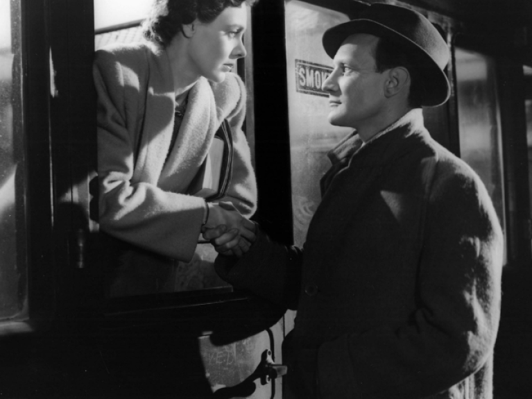 Brief Encounters Movie - black and white image of a man and woman