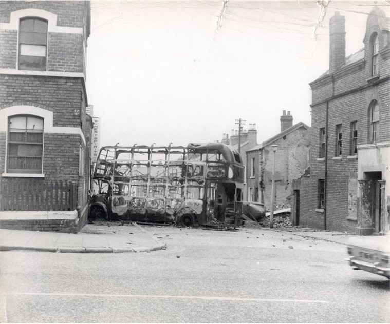 Burnt Out Bus Belfast