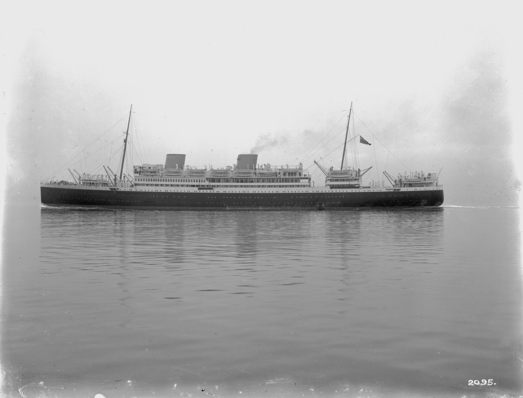 Port profile of the Asturias in Belfast Lough