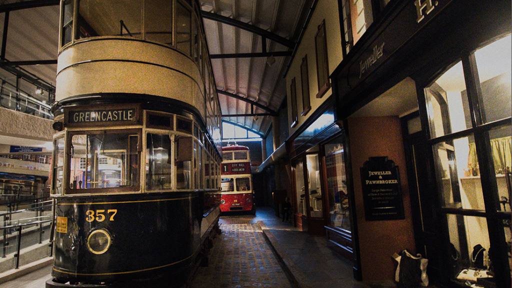 Black and White Belfast Corporation Tram