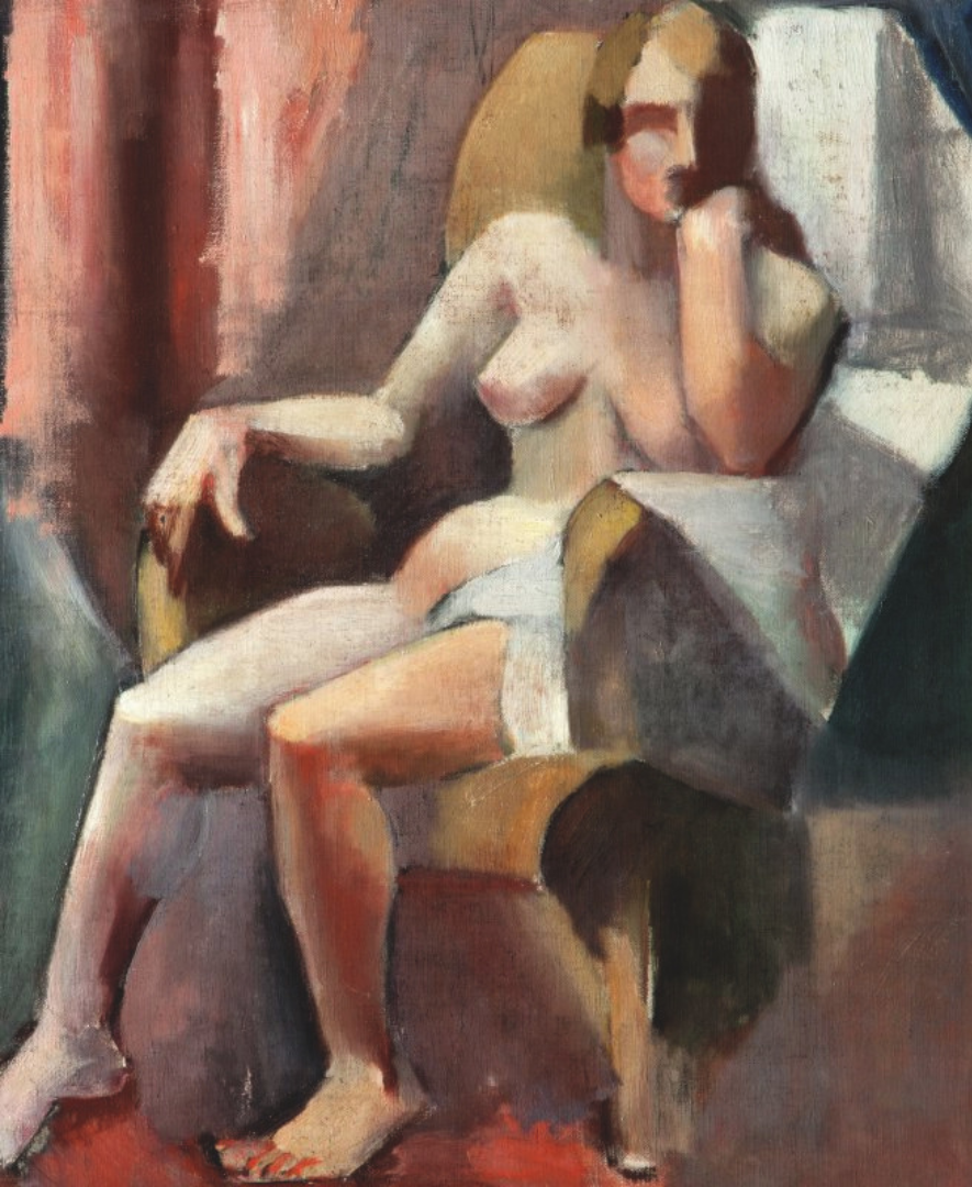 Seated Female Nude (1921 -22), oil on canvas. BELUM.U2293 