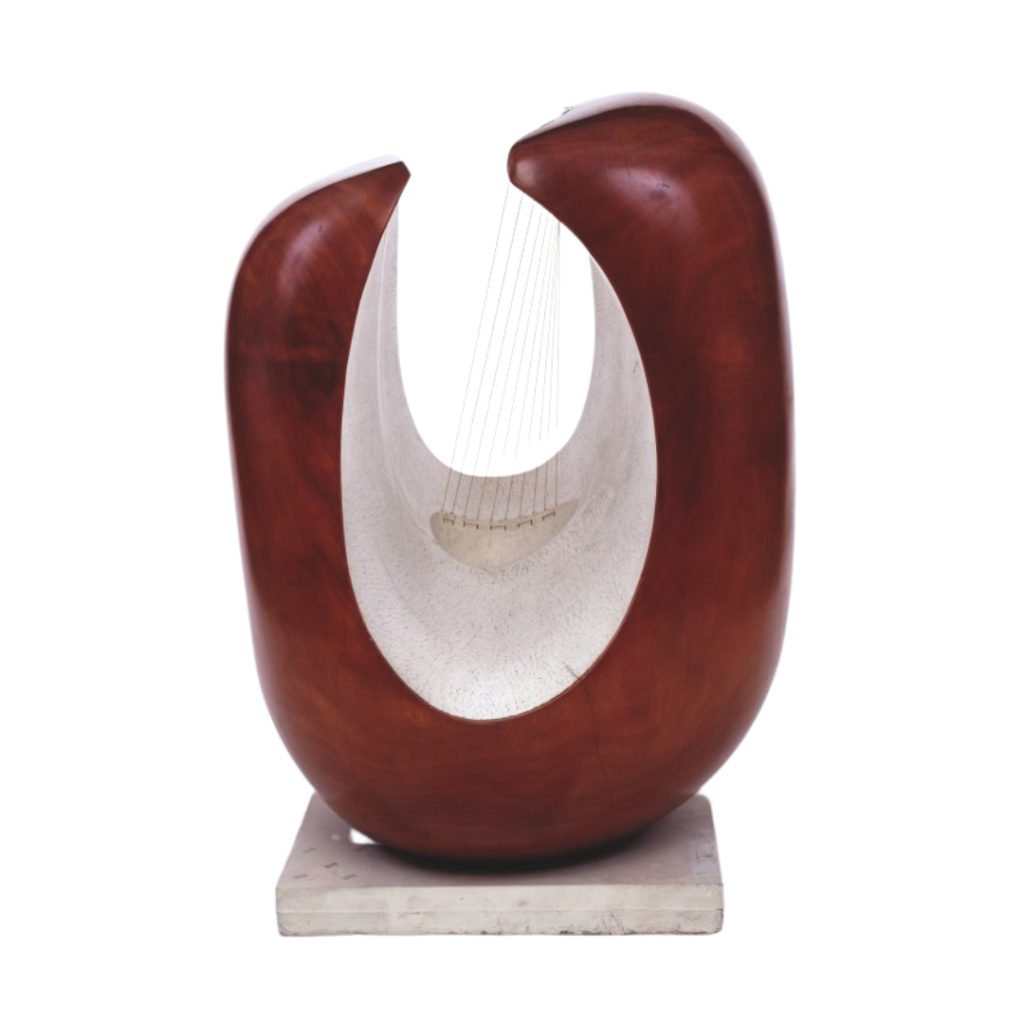 Curved Form (Delphi) (1955), wood & white paint & string. BELUM.U965 © Bowness 