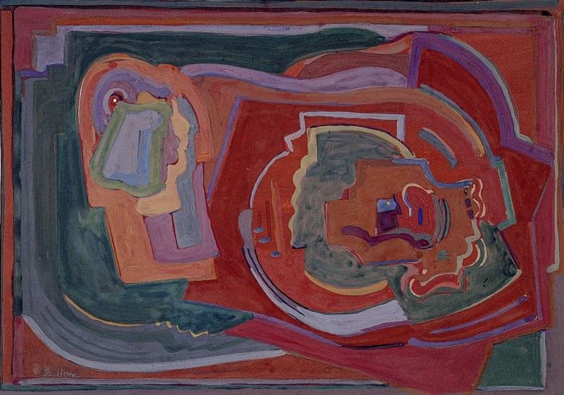 Composition (prob. c.1920-33), gouache on card. BELUM.U805 